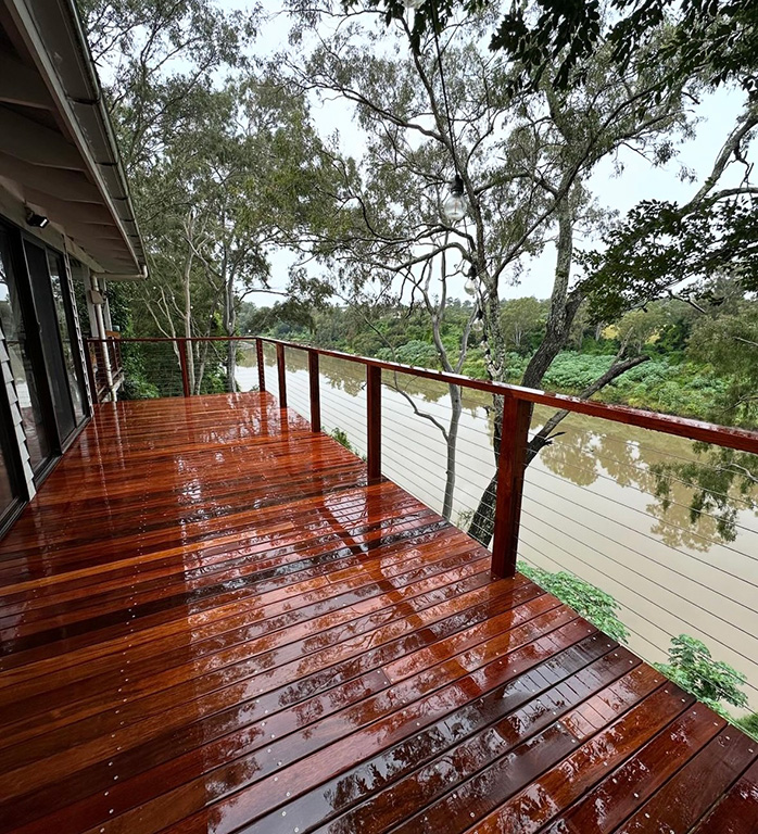 Timber deck built in Karana Downs - Merbau timber