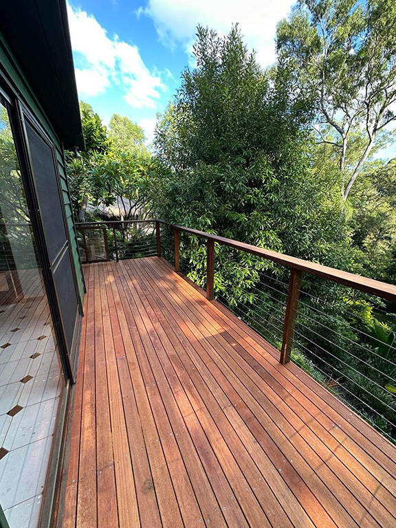 Timber deck built for Karana Downs homeowner after inspection for timber rot repair