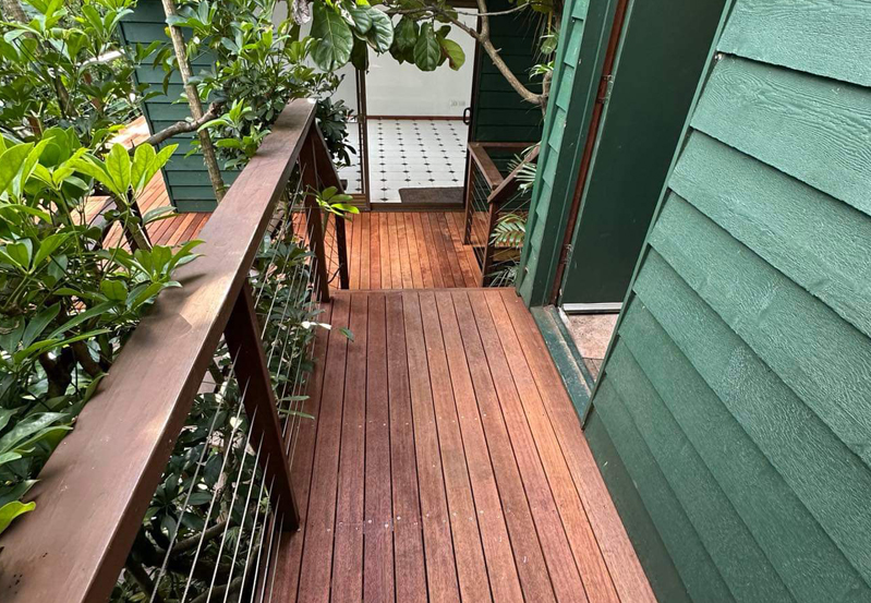 Timber deck at a Karana Downs home. Rotted and replaced with new deck.